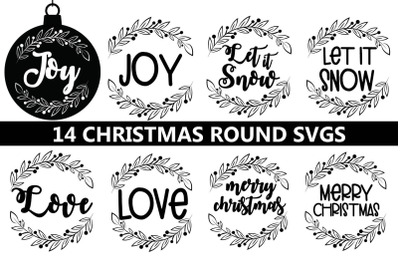 Christmas Ornament Bundle,  Round Holiday SVG