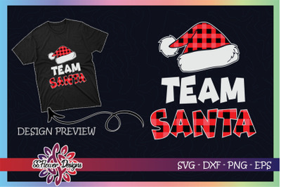 Team Santa Red Plaid Claus Hat