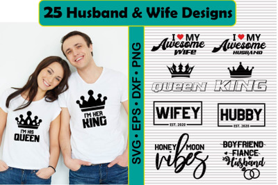 Husband And Wife Quotes SVG Bundle, Love Couple Matching T Shirt