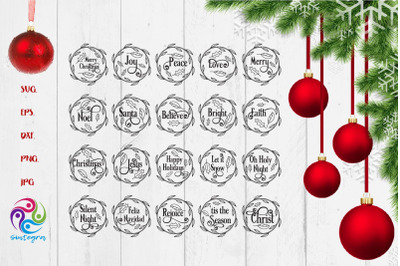 Christmas Round Ornament Bundle Svg