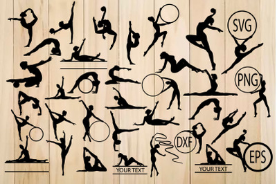 Gymnasts Silhouettes, Gymnastic Monogram Frames