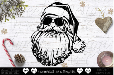 Santa with sunglasses SVG
