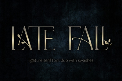 Late Fall - floral serif ligature font duo