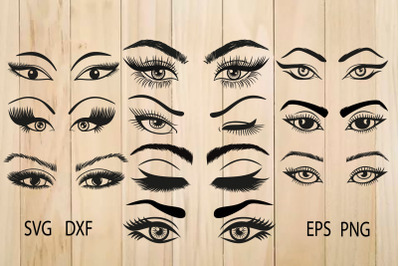 Eyes SVG, Eyelashes SVG, Eyebrow