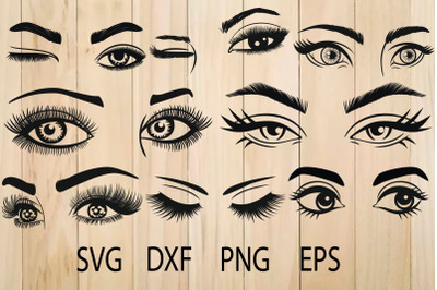 Eyes SVG, Eyelashes SVG, Eyebrow