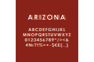 Arizona vintage 3d vector alphabet set