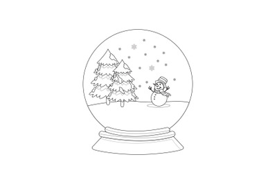 Christmas Snowball Outline Icon Vector