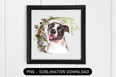 Dog sublimation Design, dog png, floral dog
