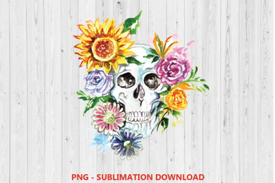 Floral Sugar skull, Sugar Skull sublimation Design, skull