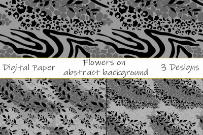 Abstract pattern leopard flowers spots vector. Abstract SVG