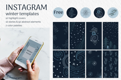 Abstract Winter Social Media Stories Layout in modern style