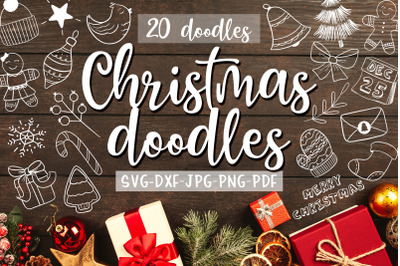 Christmas Doodles | Cut files | SVG PNG JPG PDF DXF |