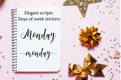 Script Stickers&2C; Names of week scripts