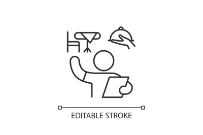 Restaurant host linear icon
