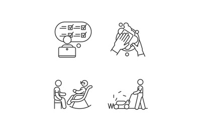 First-time jobs linear icons set