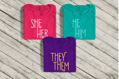 Pronoun Trio | SVG | PNG | DXF | EPS