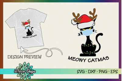 Meowy Catmas Christmask Funny cat Santa