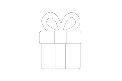 Christmas Gift Outline Icon Vector