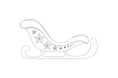 Christmas Santa&#039;s Sleigh Outline Icon Vector