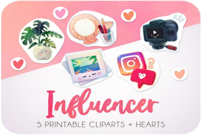 Instagram sticker set  Influencer social media planning printables