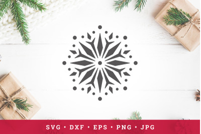Snowflake silhouette isolated on white background vector illustration.