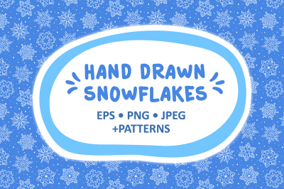 Hand drawn snowflakes