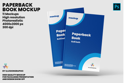 Paperback / Softcover Book Mockup - 11 Views