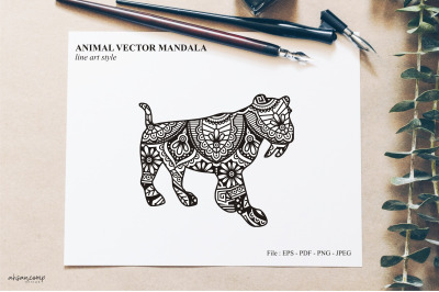 Animal Vector Mandala Line Art Style