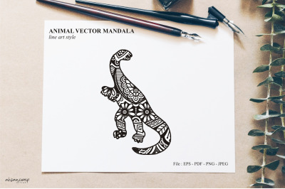 Animal Vector Mandala Line Art Style