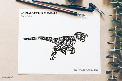 Animal Vector Mandala Line Art Style