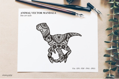 Animal Vector Mandala Line Art Style