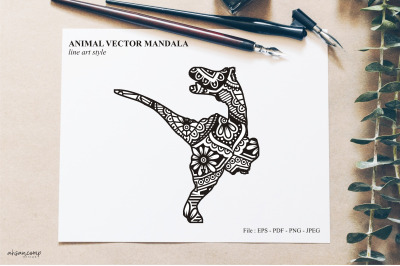 Animal Vector Mandala Line Art Style