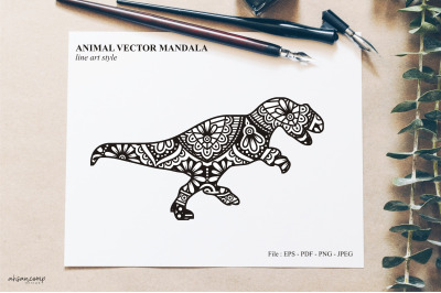 Animal Vector Mandala Line Art Style