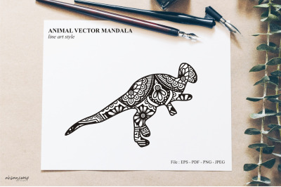 Animal Vector Mandala Line Art Style