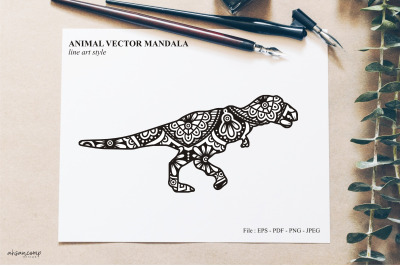 Animal Vector Mandala Line Art Style