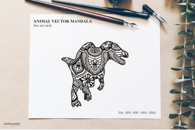 Animal Vector Mandala Line Art Style