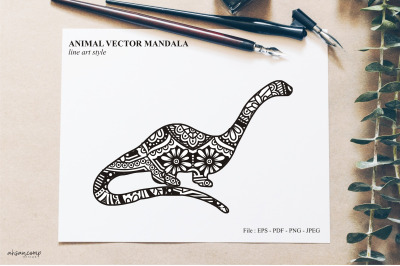 Animal Vector Mandala Line Art Style