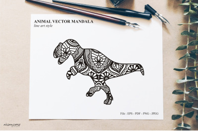 Animal Vector Mandala Line Art Style