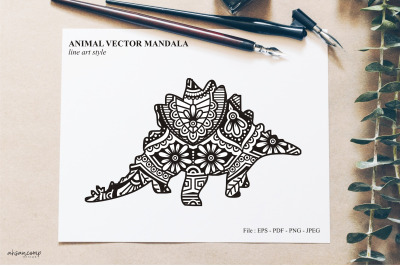 Animal Vector Mandala Line Art Style