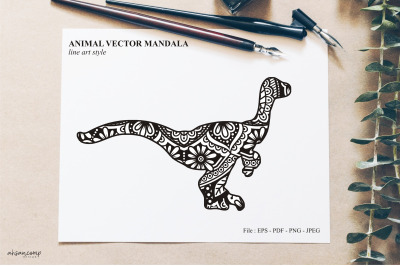 Animal Vector Mandala Line Art Style