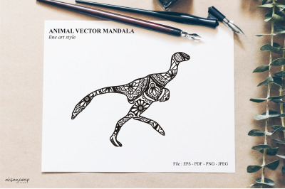 Animal Vector Mandala Line Art Style