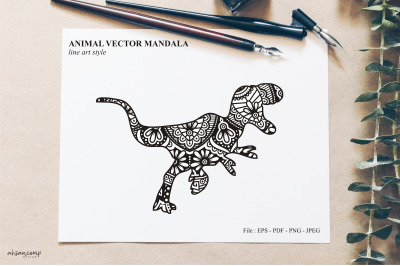 Animal Vector Mandala Line Art Style