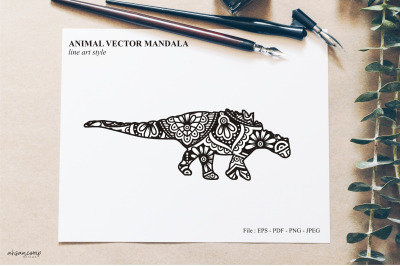 Animal Vector Mandala Line Art Style