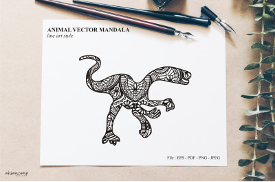 Animal Vector Mandala Line Art Style