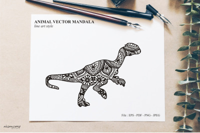 Animal Vector Mandala Line Art Style