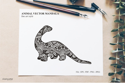 Animal Vector Mandala Line Art Style