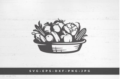Basket with vegetables icon isolated on white background vector illust