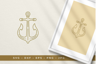 Anchor line art graphic style vector illustration