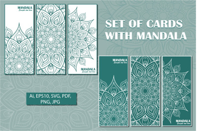 Set of cards with mandala