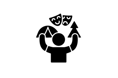 Camp counselor black glyph icon